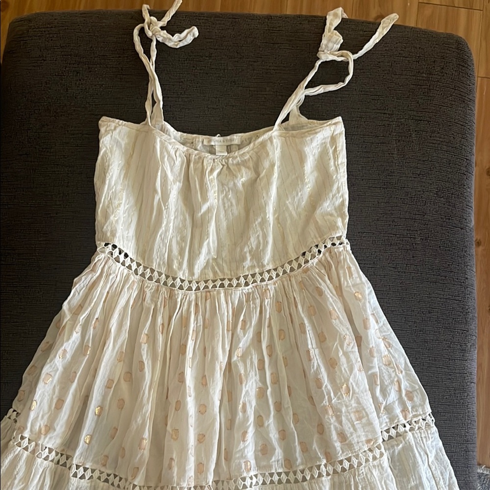 Chelsea & Violet Beige Dress with Gold Dots